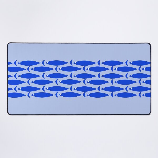 Item preview, Fish Stripe Mid-Century Minimalist Royal Blue Light Blue White designed and sold by kierkegaard.