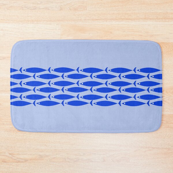 Item preview, Fish Stripe Mid-Century Minimalist Royal Blue Light Blue White designed and sold by kierkegaard.