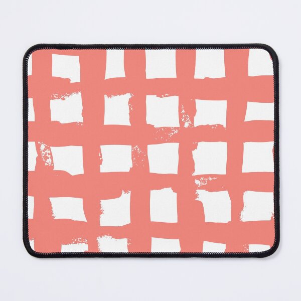 Item preview, White and coral pink checkered pattern designed and sold by kapotka.