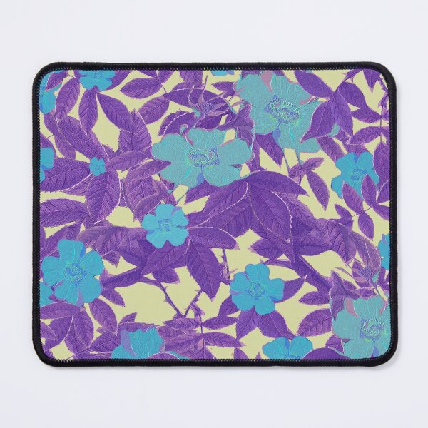 Item preview, Floral Pattern Purple Turquoise Blue - Flowers designed and sold by GlamourChick.