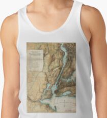 Camisetas de tirantes para hombre Vintage Map of New York City Harbor (1864)