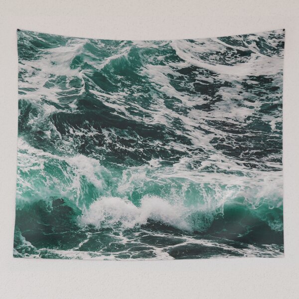 Item preview, Blue Ocean Summer Beach Waves Dark Green Marble designed and sold by ReichbournArt.