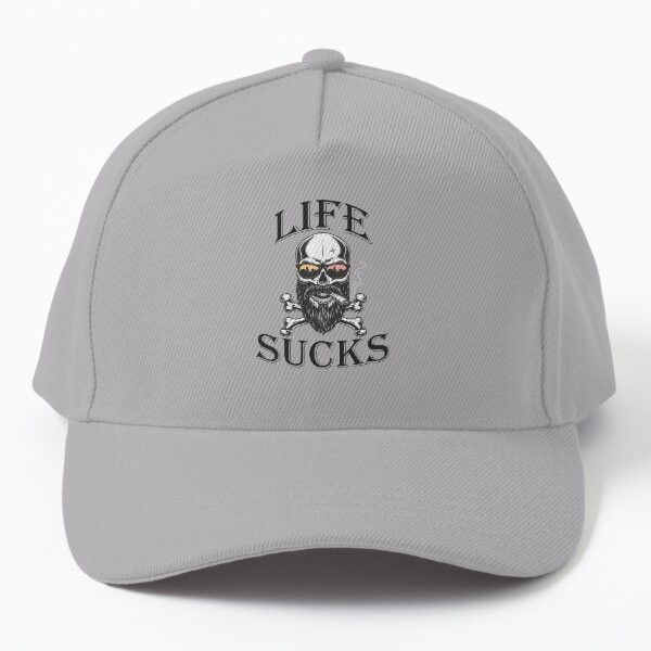 Life Sucks skull Black Baseball Cap