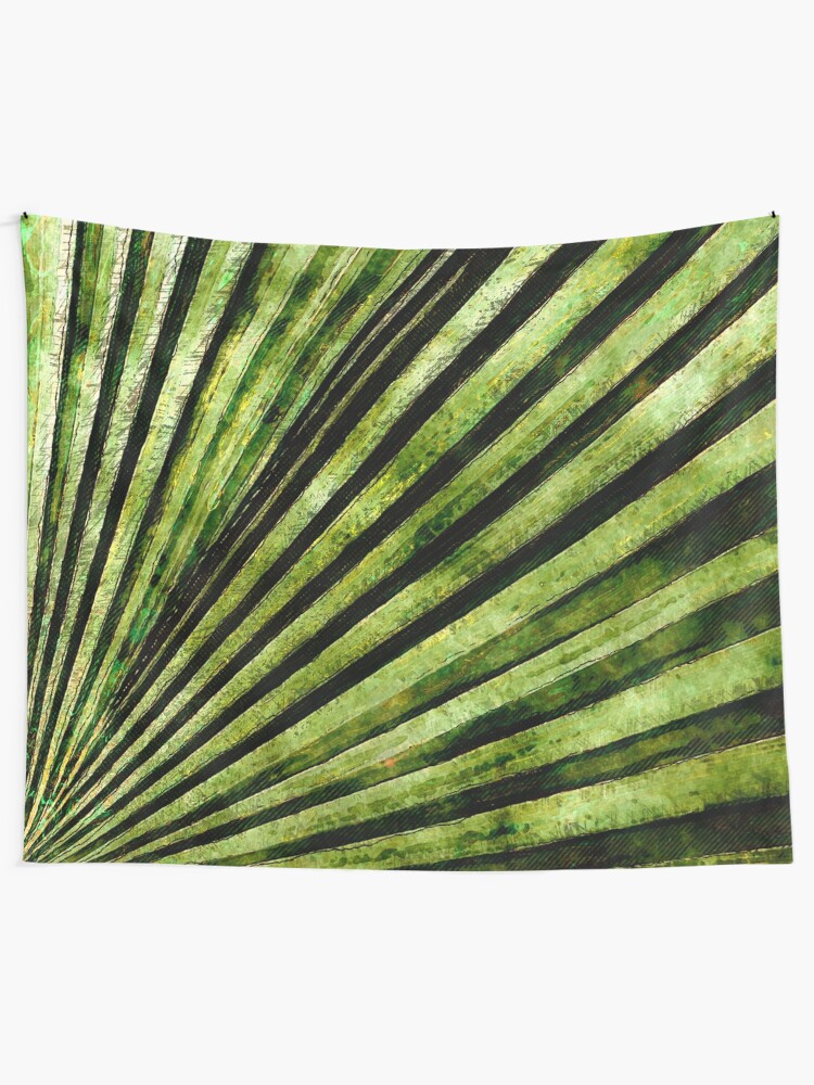 Alternate view of Green Palm Tree Frond Tapestry