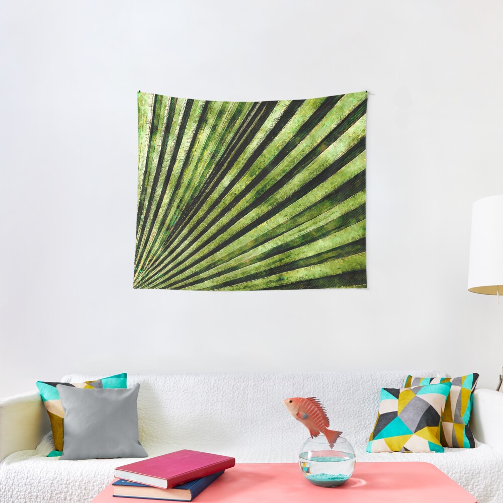 Green Palm Tree Frond Tapestry