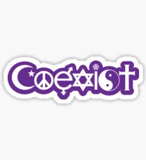 Purple Coexist Design Sticker