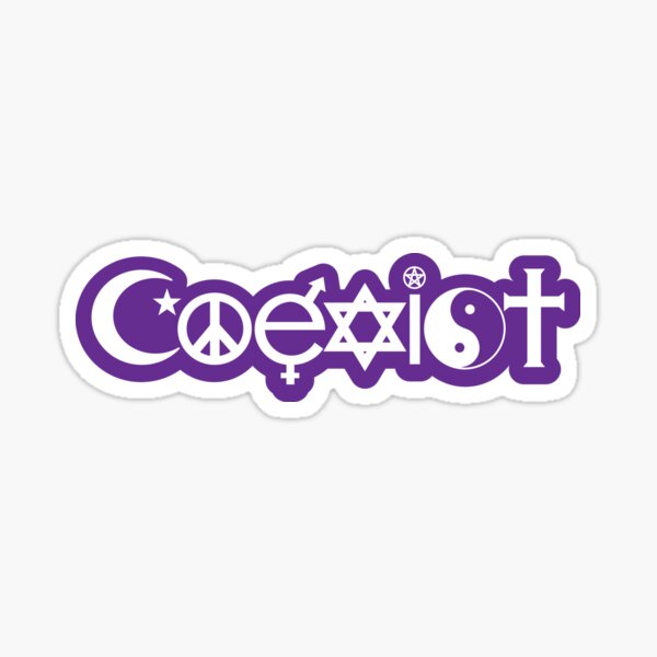 Purple Coexist Design Sticker For Sale By Gdiciero Redbubble