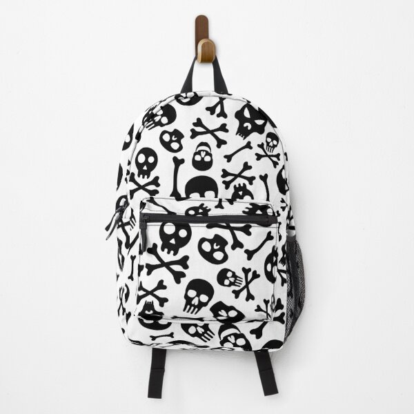 Item preview, Halloween Black skull pattern on white theme designed and sold by ReichbournArt.