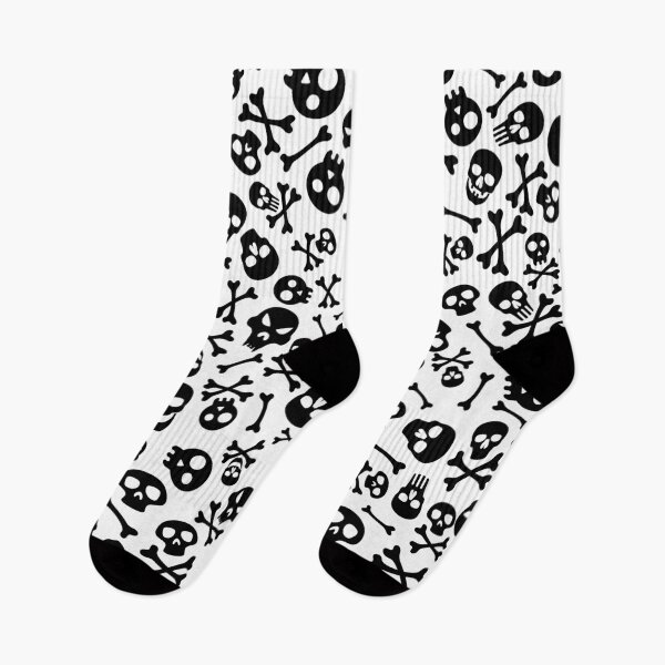 Item preview, Halloween Black skull pattern on white theme designed and sold by ReichbournArt.