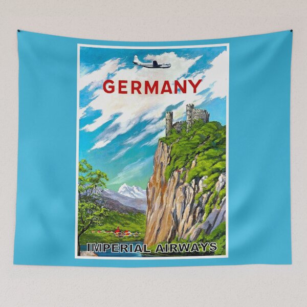 Item preview, IMPERIAL AIRWAYS; Vintage Fly to Germany Advertising Print designed and sold by posterbobs.