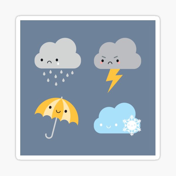 Kawaii Stormy Weather Sticker