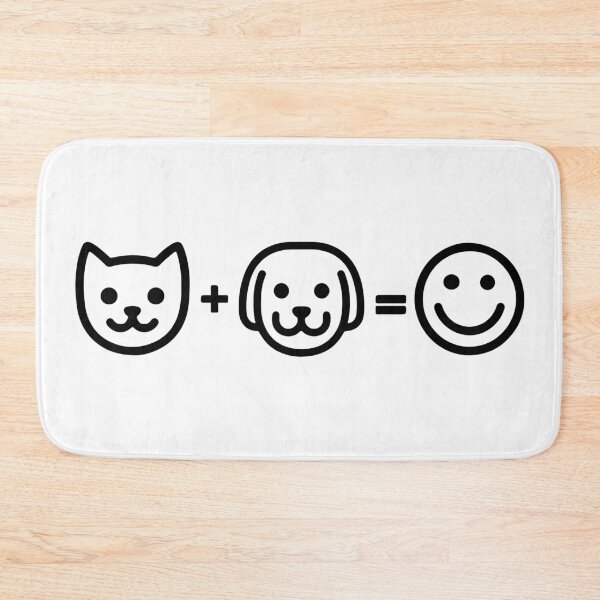 Item preview, Cat + Dog = Happy Face (black) designed and sold by GlitterState.