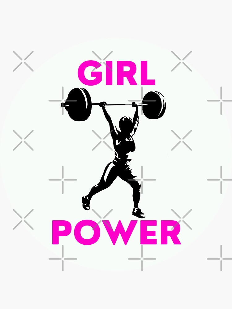 "Girl Power women’s fitness " Sticker for Sale by HudsonArt Redbubble