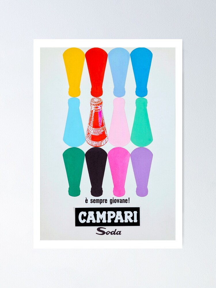 Campari L'aperitivo Vintage Poster Print Advertising Campari Italy Kitchen  Bar 