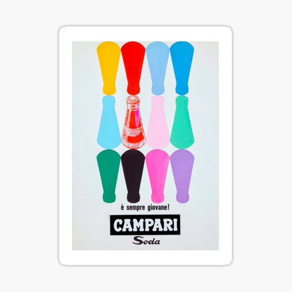 Campari Soda Wanddruck | Retro-Werbedruck | Italien Campari Soda Print Vintage Werbung | Campari-Poster Sticker