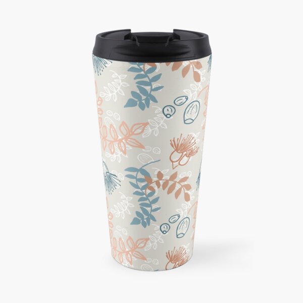 Simple nature, leaves, flowering gum and gum nuts pattern - eco friendly, nature based Travel Mug