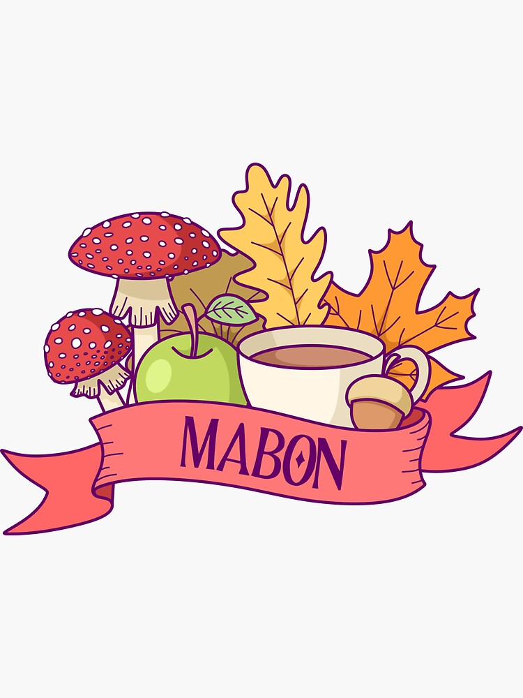 Thumbnail 3 of 3, Sticker, Mabon - Wheel of the Year designed and sold by sombrasblancas.