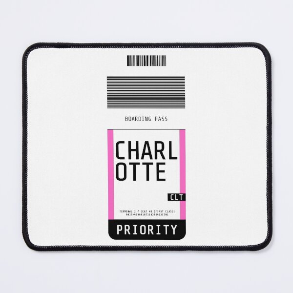 Item preview, Charlotte Boarding Pass CLT (Pink) designed and sold by lukassfr.