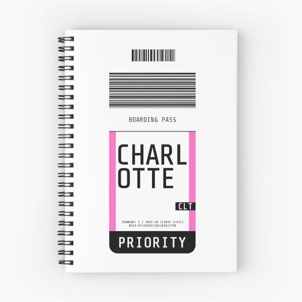Item preview, Charlotte Boarding Pass CLT (Pink) designed and sold by lukassfr.