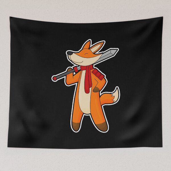 Item preview, Fox as Warrior with Sword & Scarf designed and sold by Snabdesign84.
