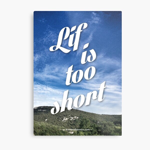 Lif is too short Metal Print
