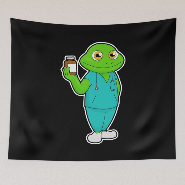 Item preview, Frog as Nurse with Medicine & Stethoscope designed and sold by Snabdesign84.