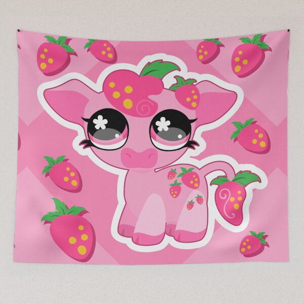Item preview, LPS Strawberry cow designed and sold by Polka-Dot-Paint.