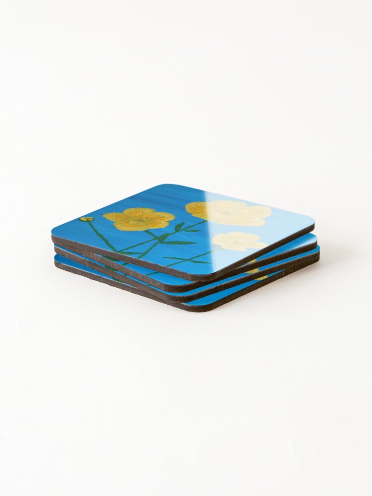 Thumbnail 4 of 5, Coasters (Set of 4), Buttercups designed and sold by RuthBreen1.