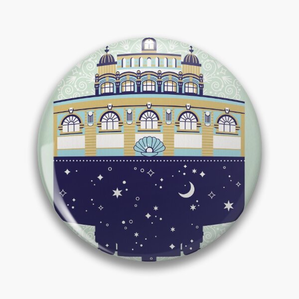 Item preview, Budapest Bath House – Navy & Mint designed and sold by Cat Coquillette.