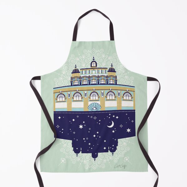 Item preview, Budapest Bath House – Navy & Mint designed and sold by Cat Coquillette.