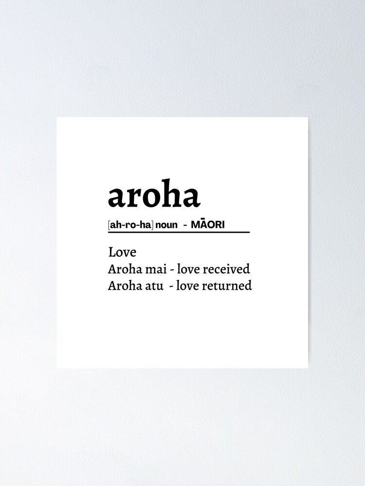 "New Zealand Maori Language Translation Love Aroha" Poster for