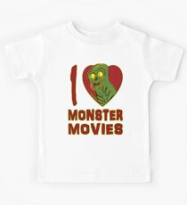 I Love Monster Movies Kids Tee