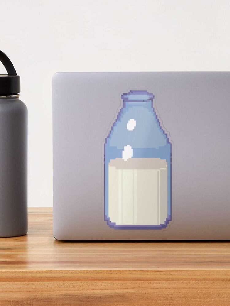 Glass bottle of milk pixel art