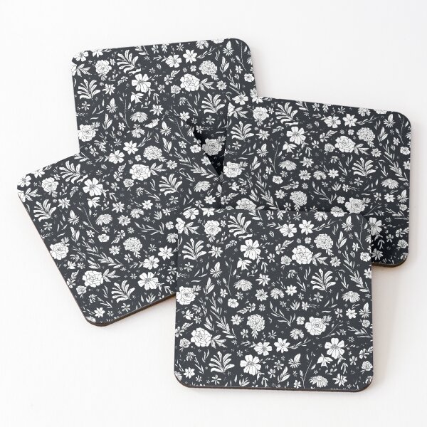 Item preview, floral black and white aesthetic design designed and sold by juvenilepeace.