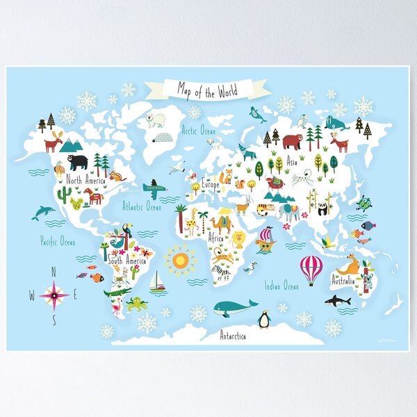 Item preview, Children's Map of the World designed and sold by emilykskinner.