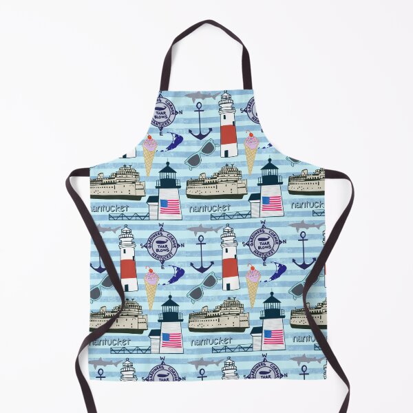 Item preview, Nantucket on blue stripes  designed and sold by cityette.