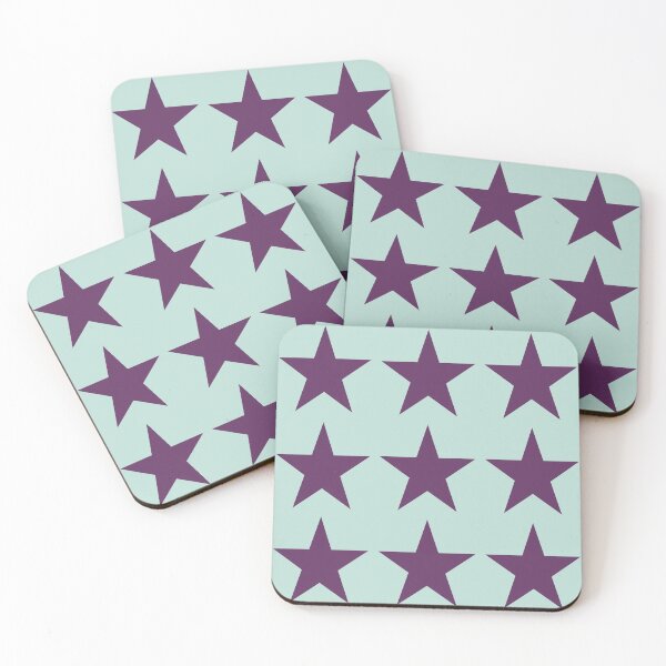 Item preview, Large AUBERGINE PURPLE and MINT GREEN STARS  designed and sold by RachelMacht.