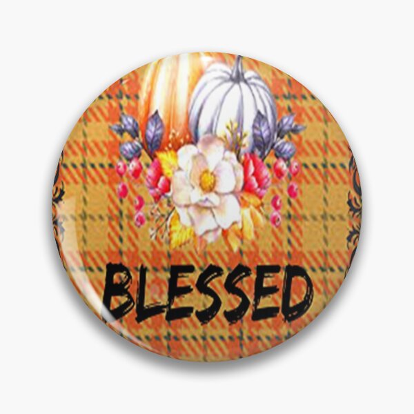 Item preview, Blessed, Buffalo Plaid Thanksgiving Autumn Design,Thankful Grateful Blessed, Gobble Me Turkey Day designed and sold by Adri Barnard.