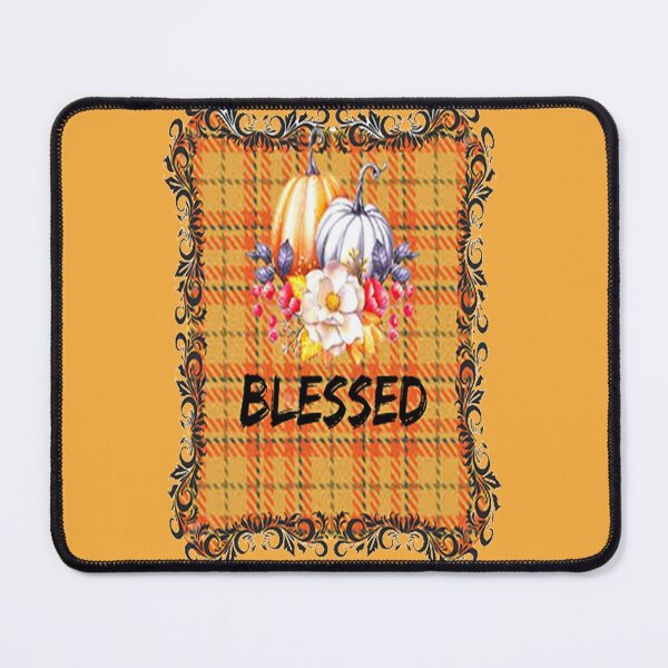 Item preview, Blessed, Buffalo Plaid Thanksgiving Autumn Design,Thankful Grateful Blessed, Gobble Me Turkey Day designed and sold by Adri Barnard.