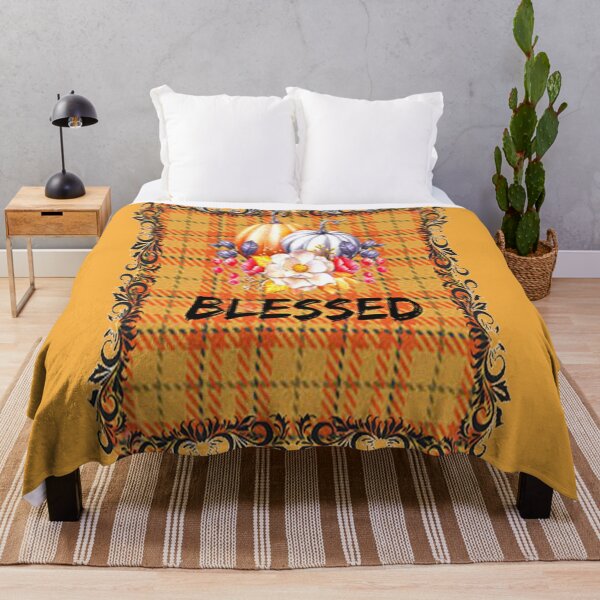 Item preview, Blessed, Buffalo Plaid Thanksgiving Autumn Design,Thankful Grateful Blessed, Gobble Me Turkey Day designed and sold by Adri Barnard.