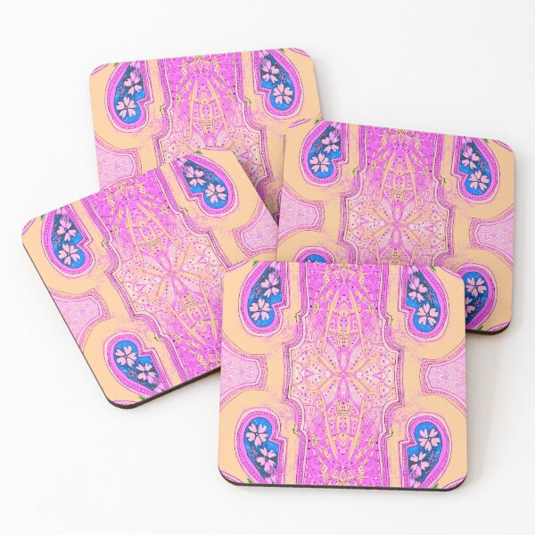 Item preview, pink floral cartouchie pattern designed and sold by Nickdavisinghe.