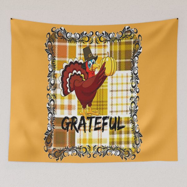 Item preview, Grateful, Buffalo Plaid Thanksgiving Autumn Design,Thankful Grateful Blessed, Gobble Me Turkey Day designed and sold by Adri Barnard.