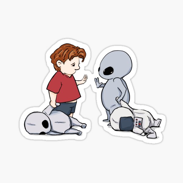 "first contact" Sticker by randomship Redbubble