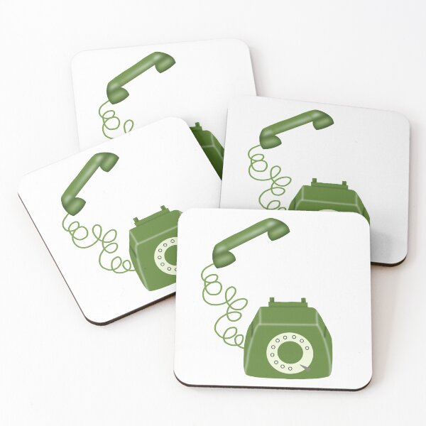 Item preview, Green retro telephone  designed and sold by Vinecoco.