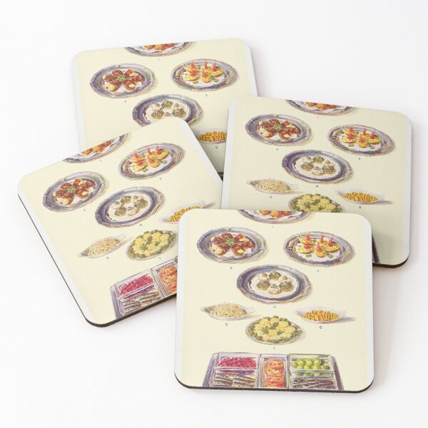 Item preview, Vintage Hors D'oeuvres Dishes and Savouries Poster designed and sold by redoARTstore.