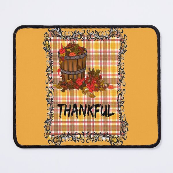Item preview, Thankful, Buffalo Plaid Thanksgiving Autumn Design ,Thankful Grateful Blessed, Gobble Me Turkey Day designed and sold by Adri Barnard.