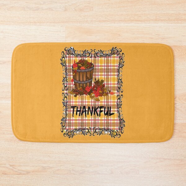 Item preview, Thankful, Buffalo Plaid Thanksgiving Autumn Design ,Thankful Grateful Blessed, Gobble Me Turkey Day designed and sold by Adri Barnard.