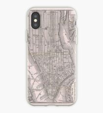 Vinilo o funda para iPhone Mapa vintage de la ciudad de Nueva York (1886)