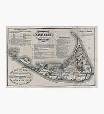 Vintage Map of Nantucket Photographic Print