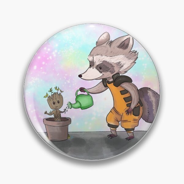Item preview, Guardian baby and raccoon friend designed and sold by Doodlesaur.